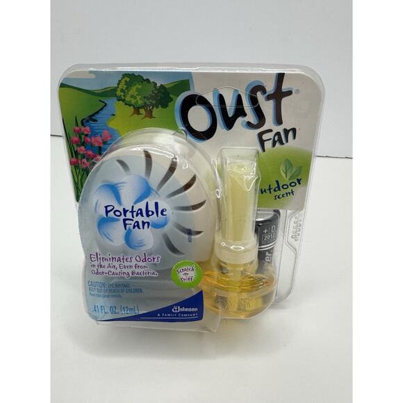 Oust Portable Fan Outdoor Scent Eliminates Odors 2004 Discontinued Vintage New - Picture 1 of 7